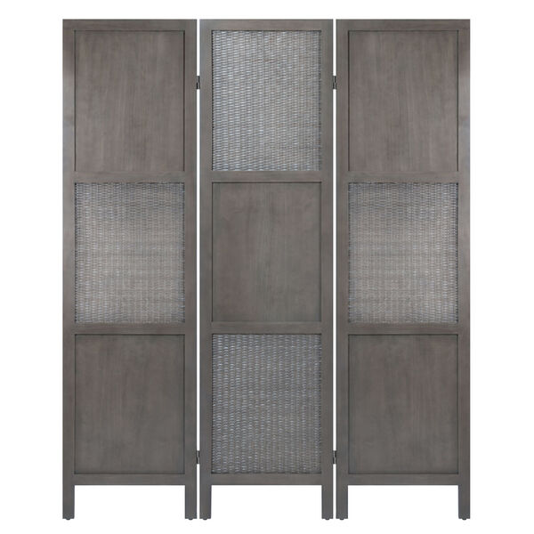 Ramie Oyster Gray Folding Screen Divider, image 3