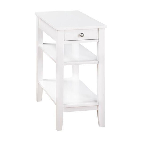 White American Heritage One Drawer Chairside End Table with Charging Station and Shelves, image 1