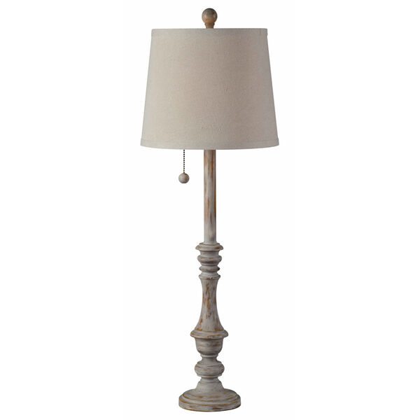 Henry Distressed Gray and Wood One-Light 32-Inch Buffet Lamp Set of Two, image 1