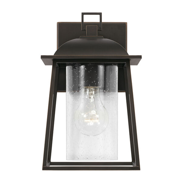 Durham Oiled Bronze Seven-Inch One-Light Outdoor Wall Lantern with Clear Seeded Glass, image 2
