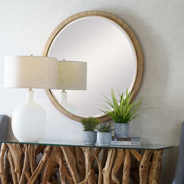 Paradise Natural 39 x 39-Inch Round Wall Mirror, image 4