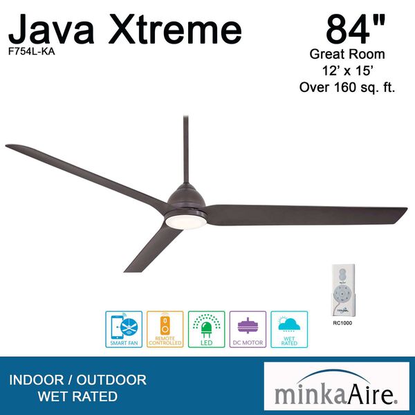 Java Xtreme Kocoa 84-Inch Integrated LED Outdoor Ceiling Fan with Wi-Fi, image 6