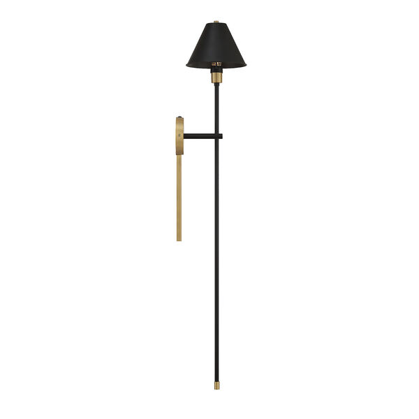 Chelsea Black and Natural Brass One-Light Wall Sconce, image 5
