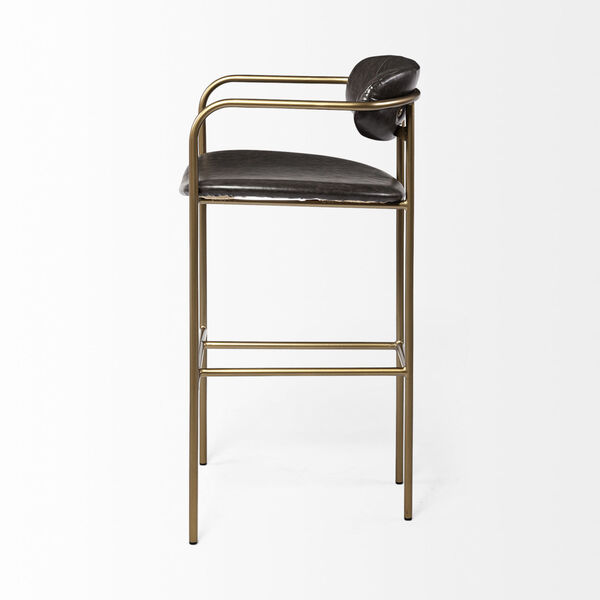 Parker Brown and Gold Bar Height Stool, image 3