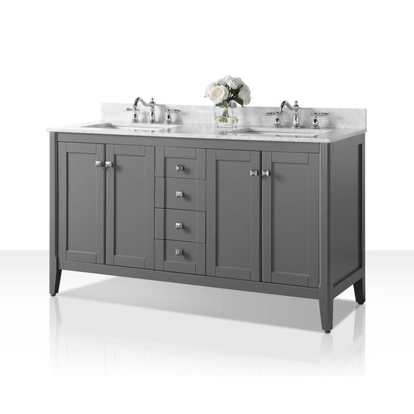Shelton Sapphire Gray 60-Inch Vanity Console with Mirror, image 2