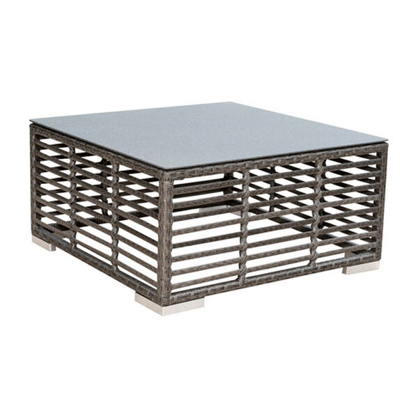 Intech Grey Outdoor Square Coffee Table with glass, image 1