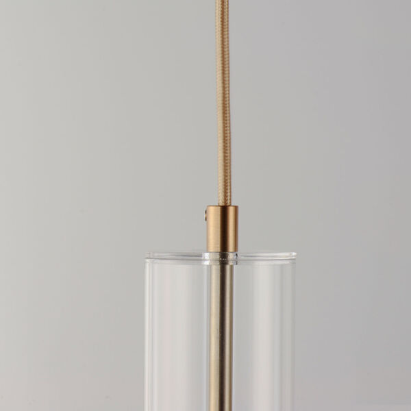 Torch Satin Brass Four-Light LED Linear Mini Pendant, image 2