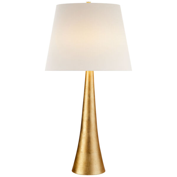 Dover Table Lamp in Gild with Linen Shade by AERIN, image 1