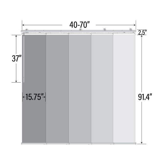 Multicolor 40-70 Inch Charcoal Camo Five-Panel Single Rail Panel Track, image 4
