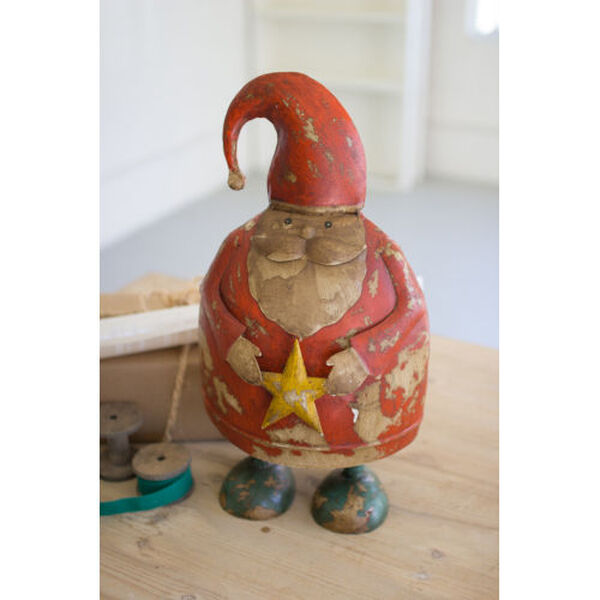 Multicolor Painted Recycled Metal Santa, image 1