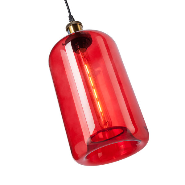 Coraline Colored Glass Mini Pendant Lamp - Red, image 4