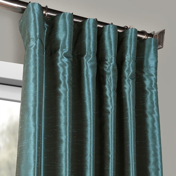 Peacock Vintage Textured Faux Dupioni Silk Single Panel Curtain 50 x 84, image 2
