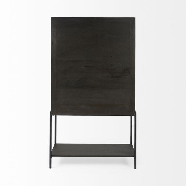 Arelius Dark Brown and Black Display Cabinet, image 4