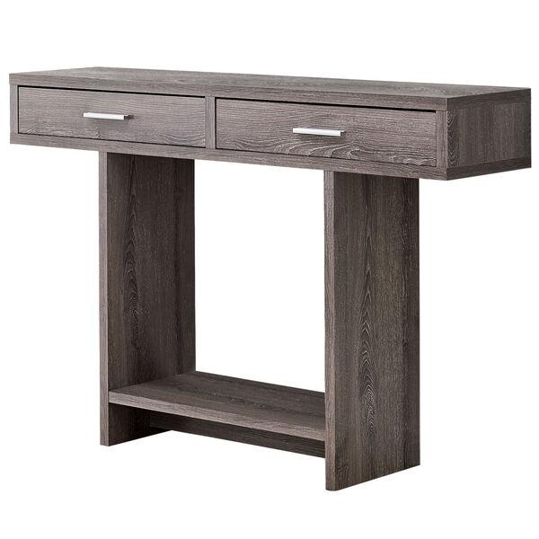 Dark Taupe Rectangular Accent Table with Drawer, image 1