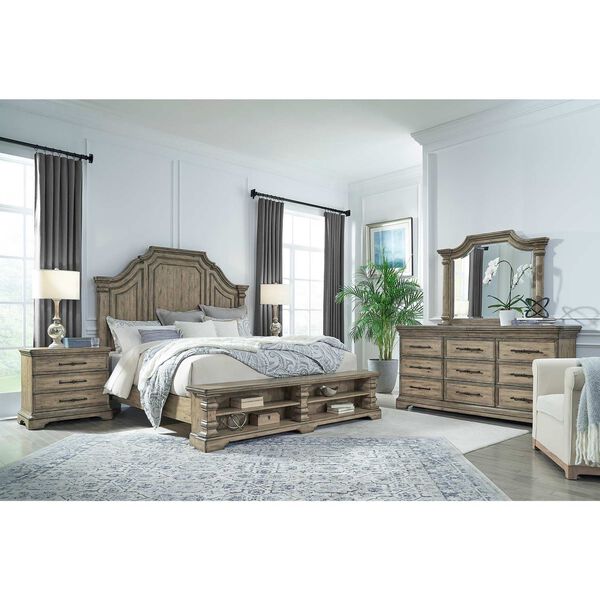 Garrison Cove Natural Panel Bed with Storage Footboard, image 3