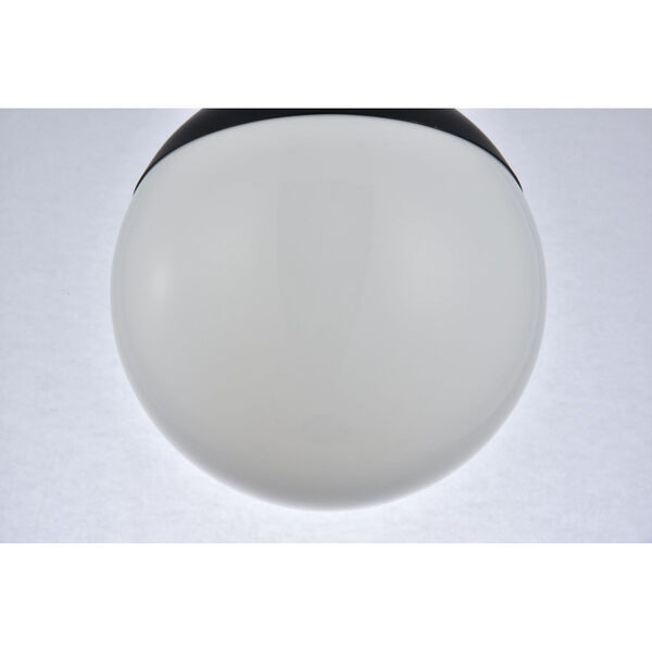 Eclipse Black and Frosted White Eight-Inch One-Light Plug-In Pendant, image 4