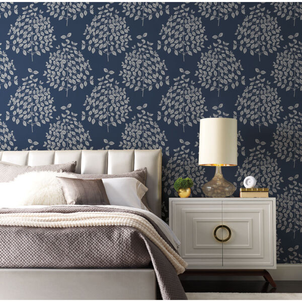 Candice Olson Modern Nature 2nd Edition Navy and Silver Tender Wallpaper, image 5