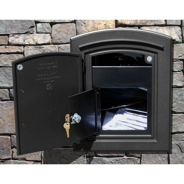 Manchester Black Security Option with Decorative Scroll Door Manchester Faceplate - (Open Box), image 3
