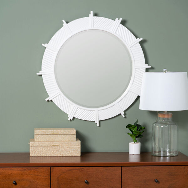 Shanna Glossy White 32-Inch x 32-Inch Wall Mirror, image 1