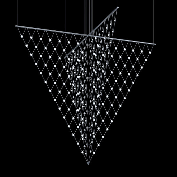 Constellation Bright Satin Aluminum Four-Light Arrow LED Pendant, image 4