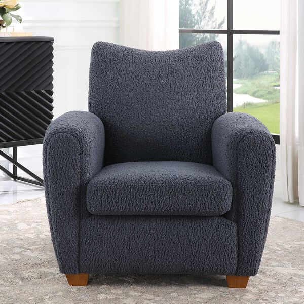 Teddy Slate Gray and Walnut Accent Chair, image 2