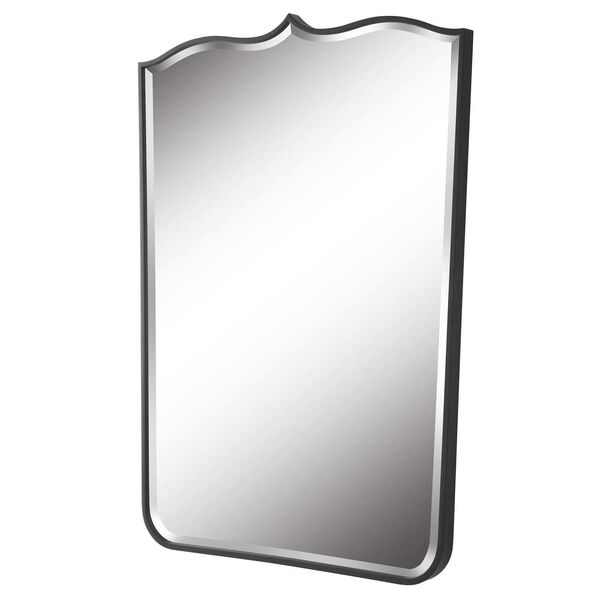 Tiara Satin Black Curved Iron Wall Mirror, image 4