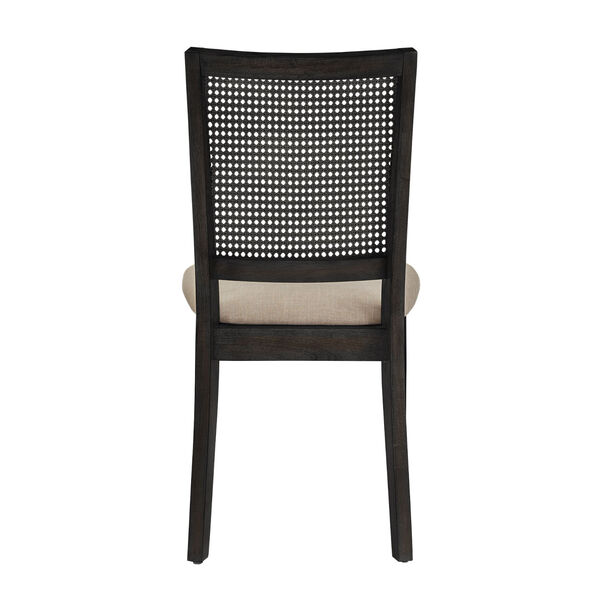 Caroline Beige and Black Rattan Back Dining Chair, Set of Two, image 4
