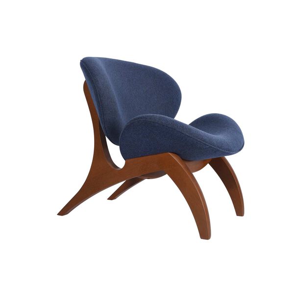 Modern Brown and Navy Accent Slipper Chair, image 1
