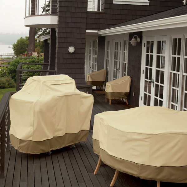 Ash Beige and Brown Conversation Set and General Purpose Patio Furniture Cover, image 3