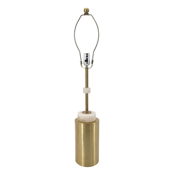 Dervani White Gold Alabaster Metal Table Lamp, image 3
