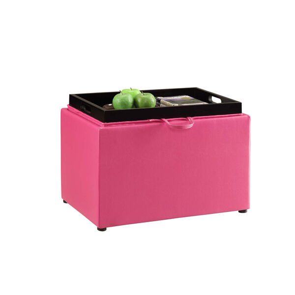 Designs4Comfort Pink Storage Ottoman, image 3