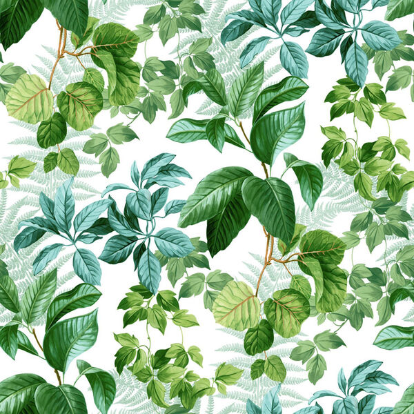 Rainforest Green Leaves Peel and Stick Wallpaper - SAMPLE SWATCH ONLY, image 1