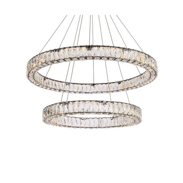 Monroe Black 36-Inch Integrated LED Double Ring Chandelier, image 3