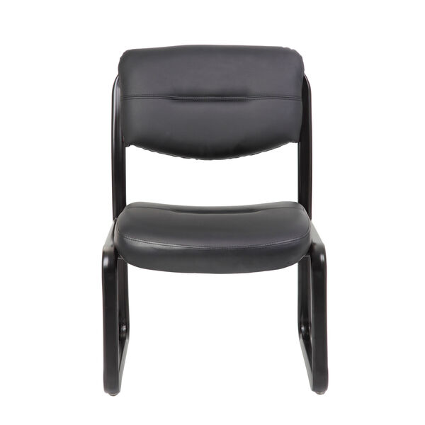 Boss Leather Sled Base Side Chair, image 3