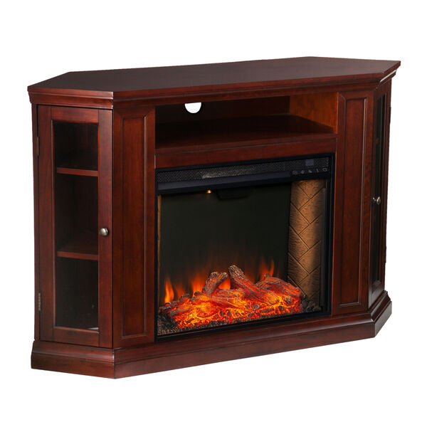 Claremont Cherry Smart Electric Fireplace with Storage, image 5
