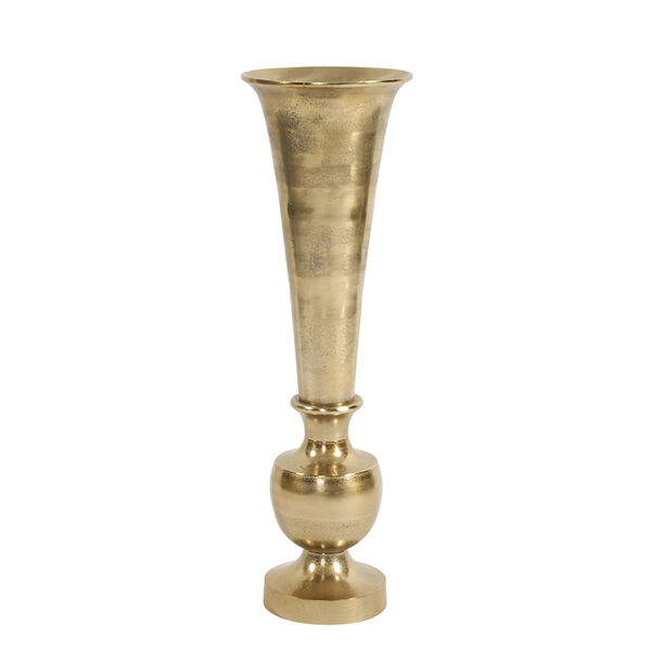 Oversized Flared Gold Aluminum Vase, Small, image 1