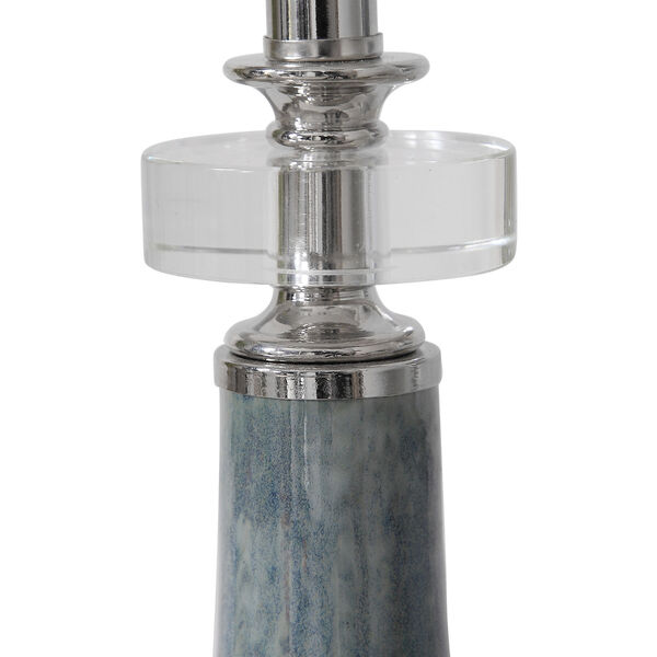 Piers Blue and Polished Nickel Table Lamp, image 3