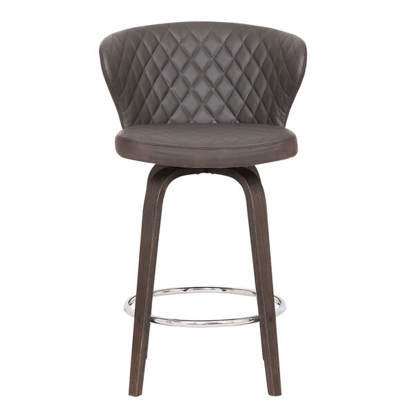 Mynette Brown and Chrome 26-Inch Counter Stool, image 2