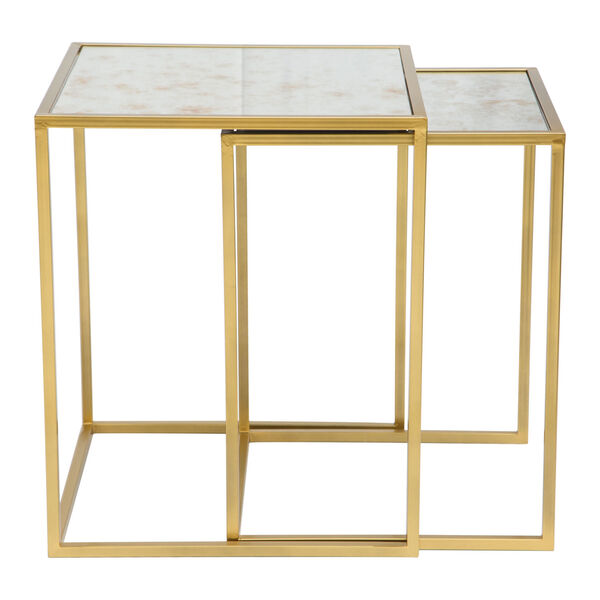 Calais Gold and Mirror Nesting Table, image 3