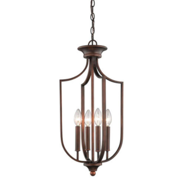 Isles Rubbed Bronze 12-Inch Four-Light Pendant, image 1
