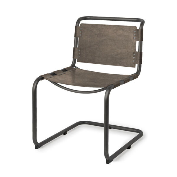 Berbick Dark Brown Leather Dining Chair, image 1