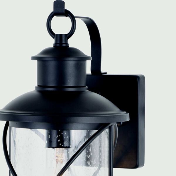 Adams Black One-Light Dusk to Dawn Outdoor Wall Lantern with Clear Glass, image 5