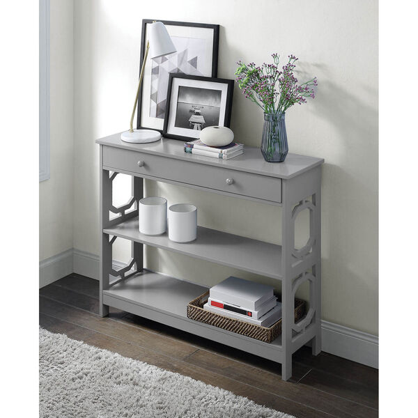 Omega 1 Drawer Console Table in Gray, image 7