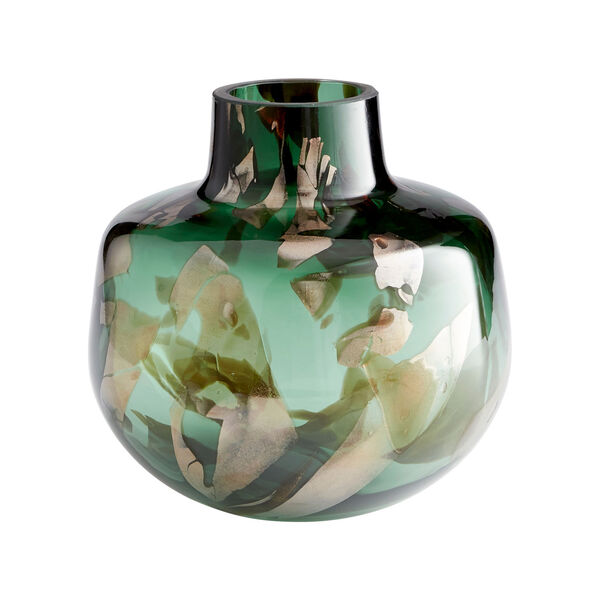 Green and Gold 9-Inch Maisha Vase, image 1