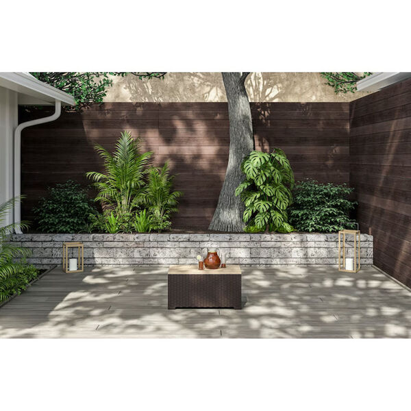 Palm Springs Rattan and Beige Outdoor Storage Table, image 2