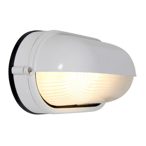 Nauticus White One-Light Outdoor Wall Mount with Frosted Glass, image 2