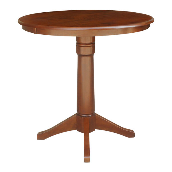 Espresso 35-Inch High Round Pedestal Table, image 2