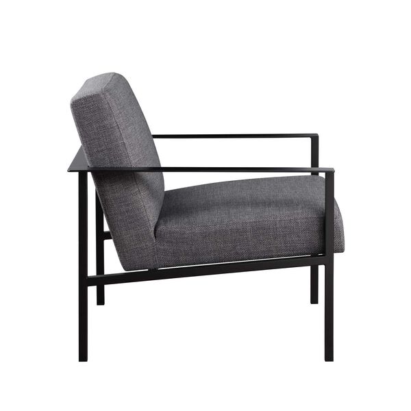 Milano Charcoal and Matte Black Accent Chair, image 2
