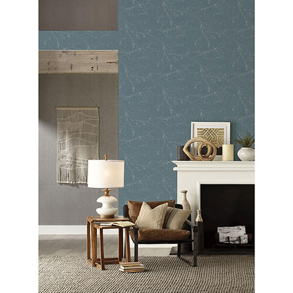 Norlander Blue Winter Branches Wallpaper - SAMPLE SWATCH ONLY, image 5