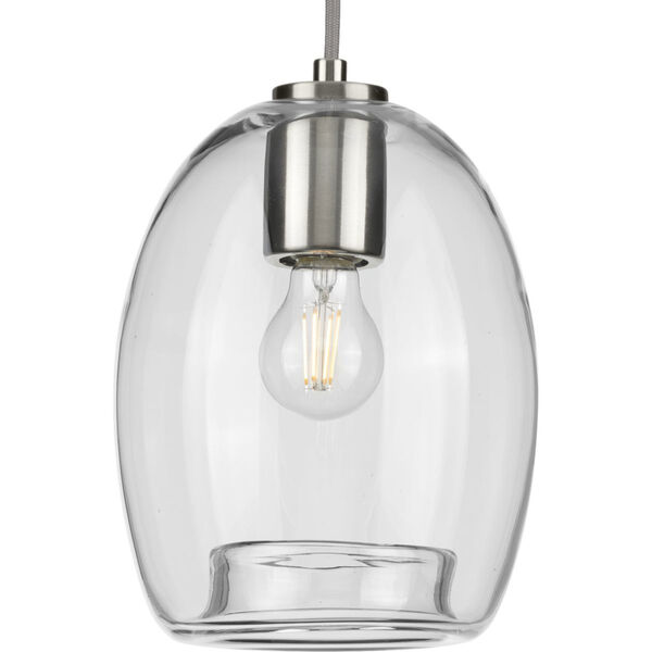 Caisson Brushed Nickel Eight-Inch One-Light Mini Pendant, image 1